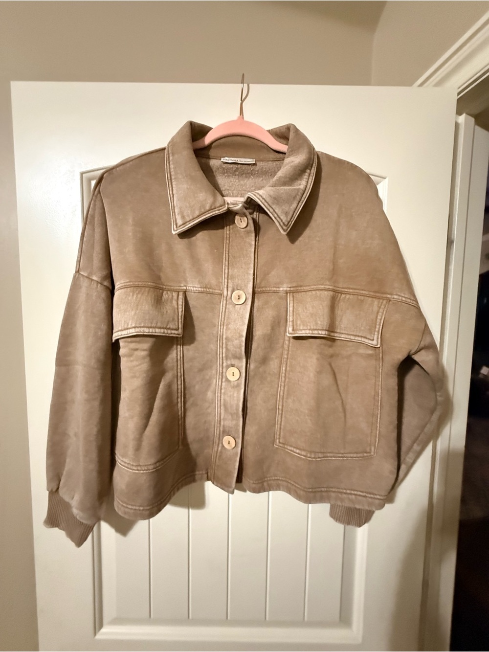 Zenana Women's Deep Camel Color Button-Front Shacket NWOT